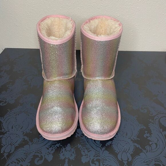 UGG Kids Classic II Glitter Boots Pink Size 4 - Picture 13 of 13